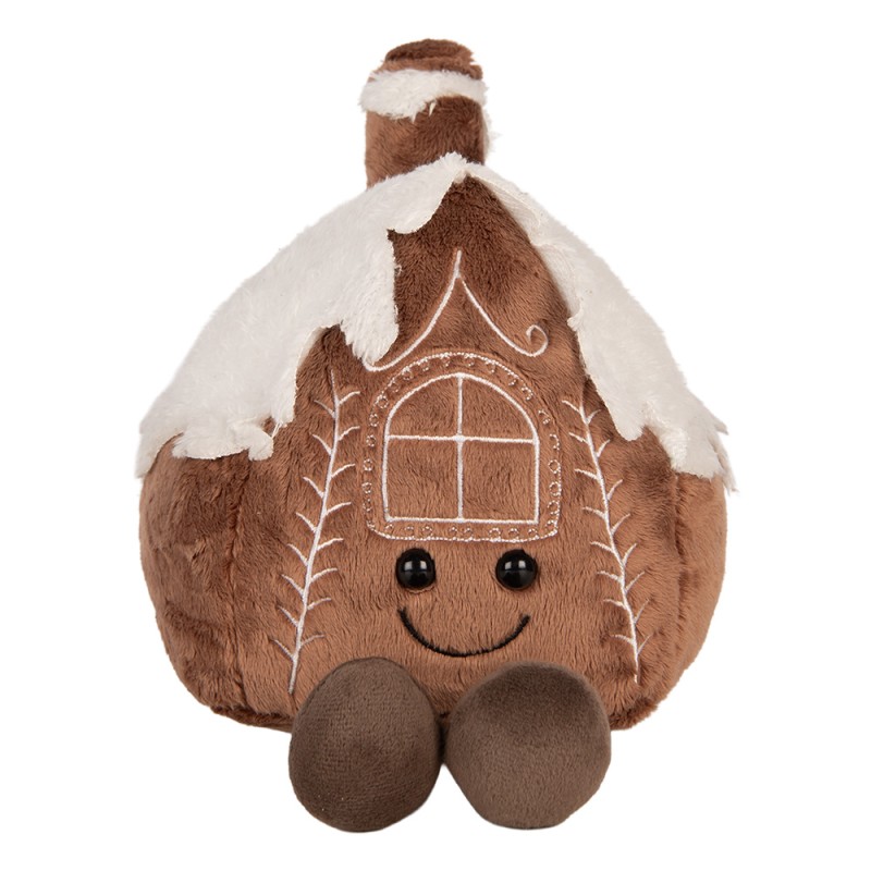 Clayre & Eef Sierkussen Gingerbread house 18x20x23 cm Bruin Polyester