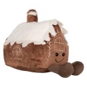 Clayre & Eef Sierkussen Gingerbread house 18x20x23 cm Bruin Polyester