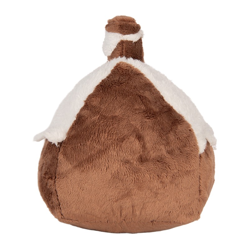Clayre & Eef Sierkussen Gingerbread house 18x20x23 cm Bruin Polyester