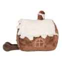 Clayre & Eef Sierkussen Gingerbread house 18x20x23 cm Bruin Polyester