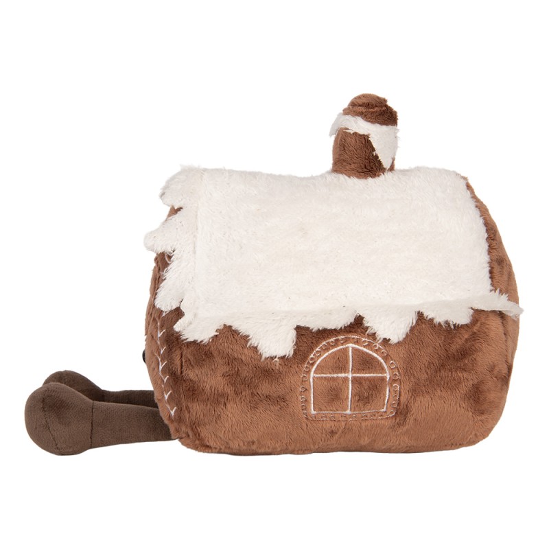 Clayre & Eef Sierkussen Gingerbread house 18x20x23 cm Bruin Polyester