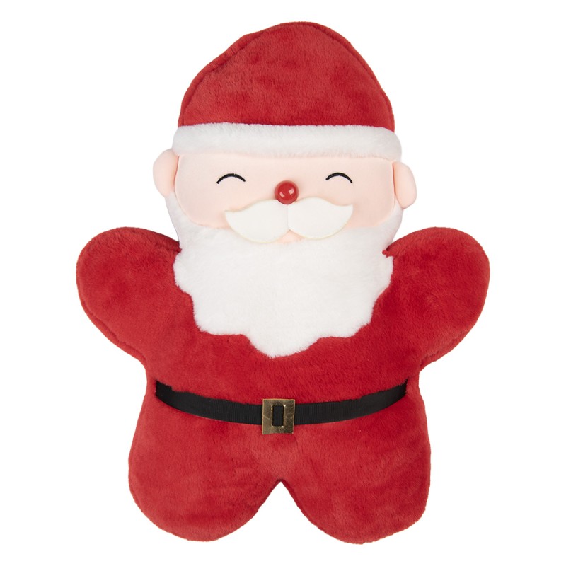 Clayre & Eef Dekokissen Weihnachtsmann 40x6x45 cm Rot Polyester