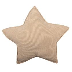 Clayre & Eef Coussin Étoile 53x5x53 cm Beige Polyester