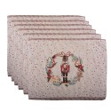 Clayre & Eef Sets de table set de 6 33x45 cm Beige Polyester