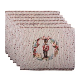 Clayre & Eef Sets de table set de 6 33x45 cm Beige Polyester