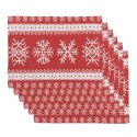 Clayre & Eef Sets de table set de 6 33x45 cm Rouge Polyester