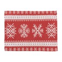 Clayre & Eef Sets de table set de 6 33x45 cm Rouge Polyester
