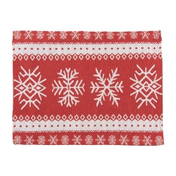 Clayre & Eef Sets de table set de 6 33x45 cm Rouge Polyester