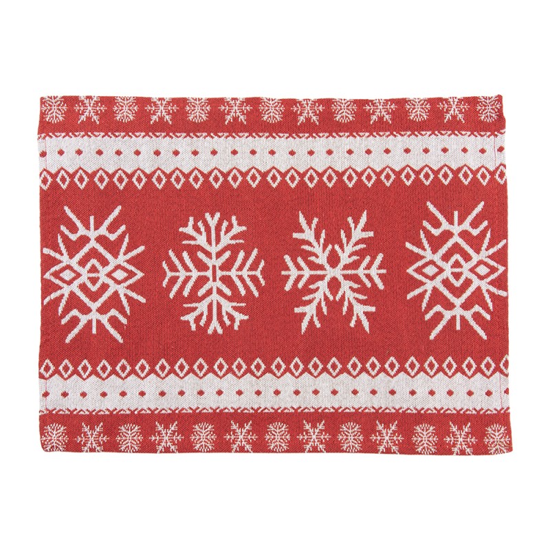 Clayre & Eef Sets de table set de 6 33x45 cm Rouge Polyester