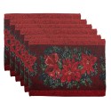 Clayre & Eef Sets de table set de 6 33x45 cm Rouge Polyester