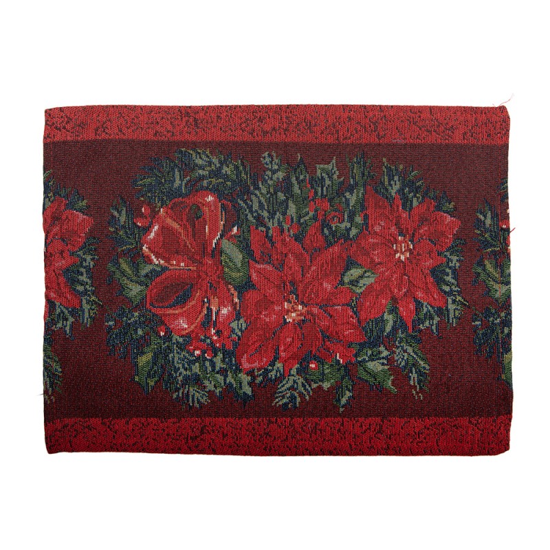 Clayre & Eef Sets de table set de 6 33x45 cm Rouge Polyester