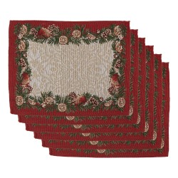 Clayre & Eef Sets de table set de 6 33x45 cm Beige Polyester