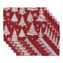 Clayre & Eef Sets de table set de 6 33x45 cm Rouge Polyester