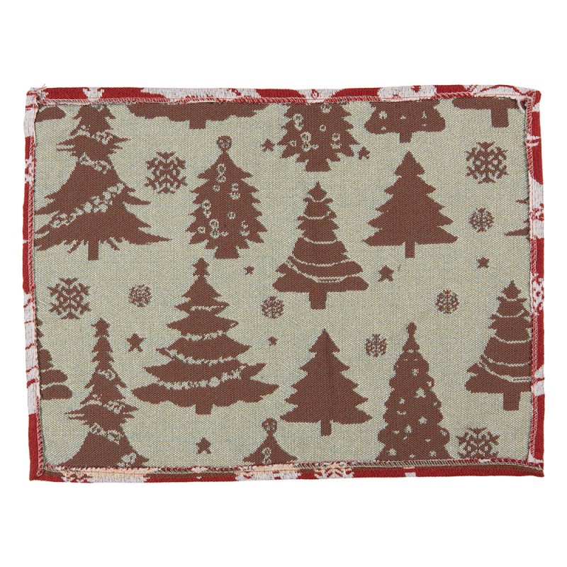 Clayre & Eef Sets de table set de 6 33x45 cm Rouge Polyester