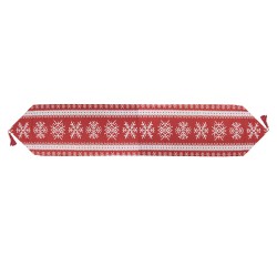 Clayre & Eef Chemin de table Noël 33x180 cm Rouge Polyester