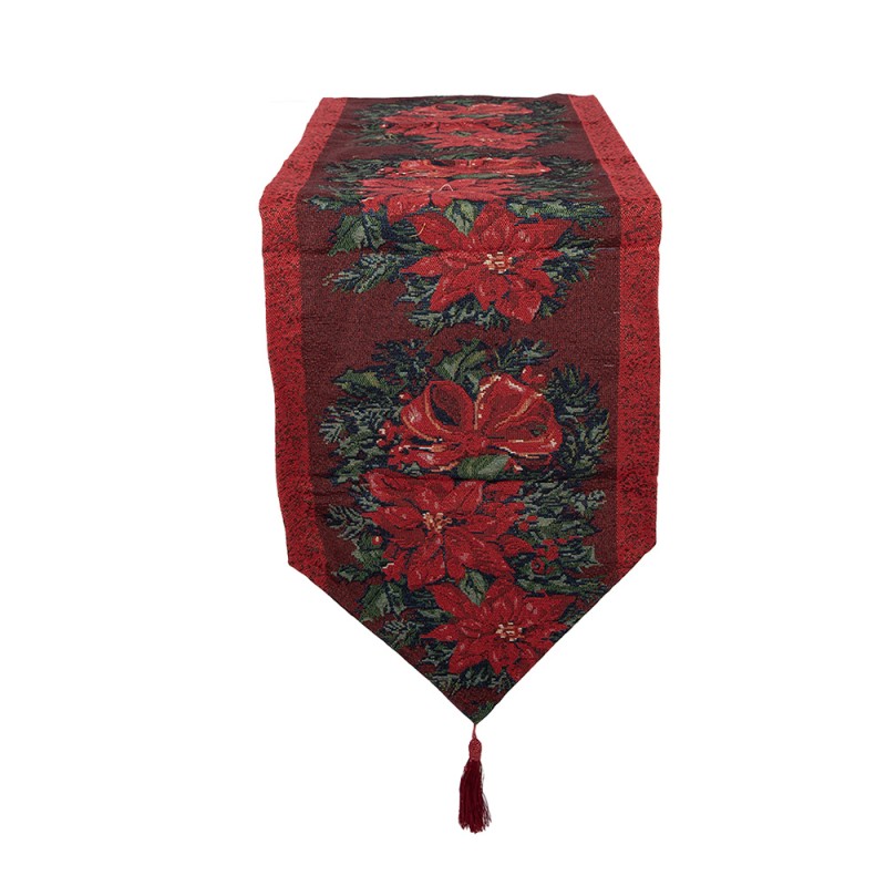 Clayre & Eef Chemin de table Noël 33x180 cm Rouge Polyester