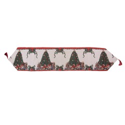 Clayre & Eef Chemin de table Noël 33x180 cm Beige Polyester