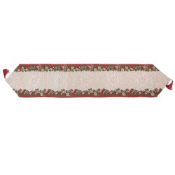Clayre & Eef Chemin de table Noël 33x180 cm Beige Polyester