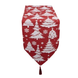 Clayre & Eef Chemin de table Noël 33x180 cm Rouge Polyester