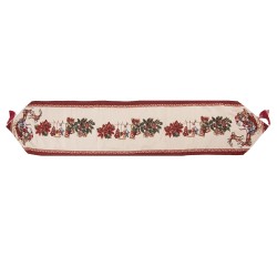 Clayre & Eef Chemin de table Noël 33x180 cm Beige Polyester