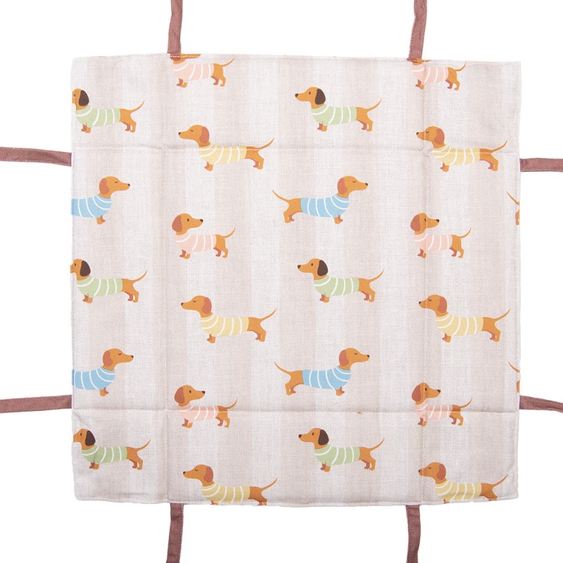 Clayre & Eef Brotkorb 35x35x8 cm Beige Baumwolle