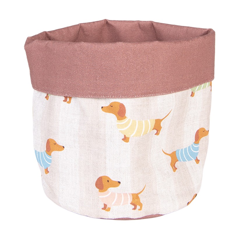 Clayre & Eef Bread Basket Ø 15x16 cm Beige Cotton