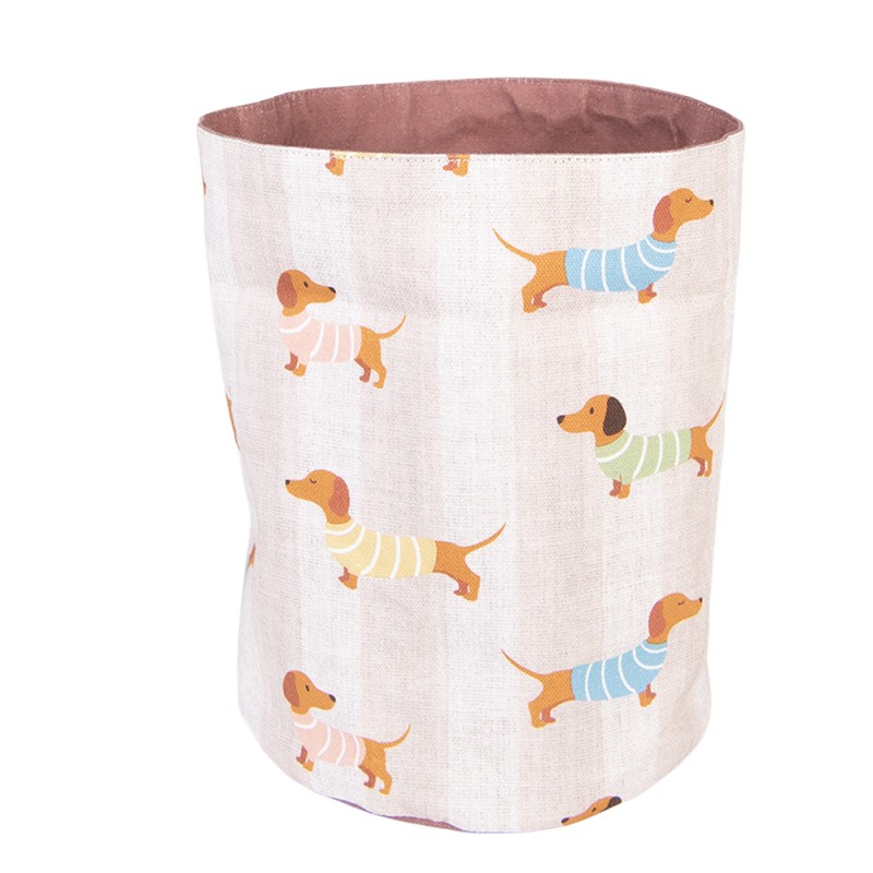 Clayre & Eef Bread Basket Ø 15x16 cm Beige Cotton
