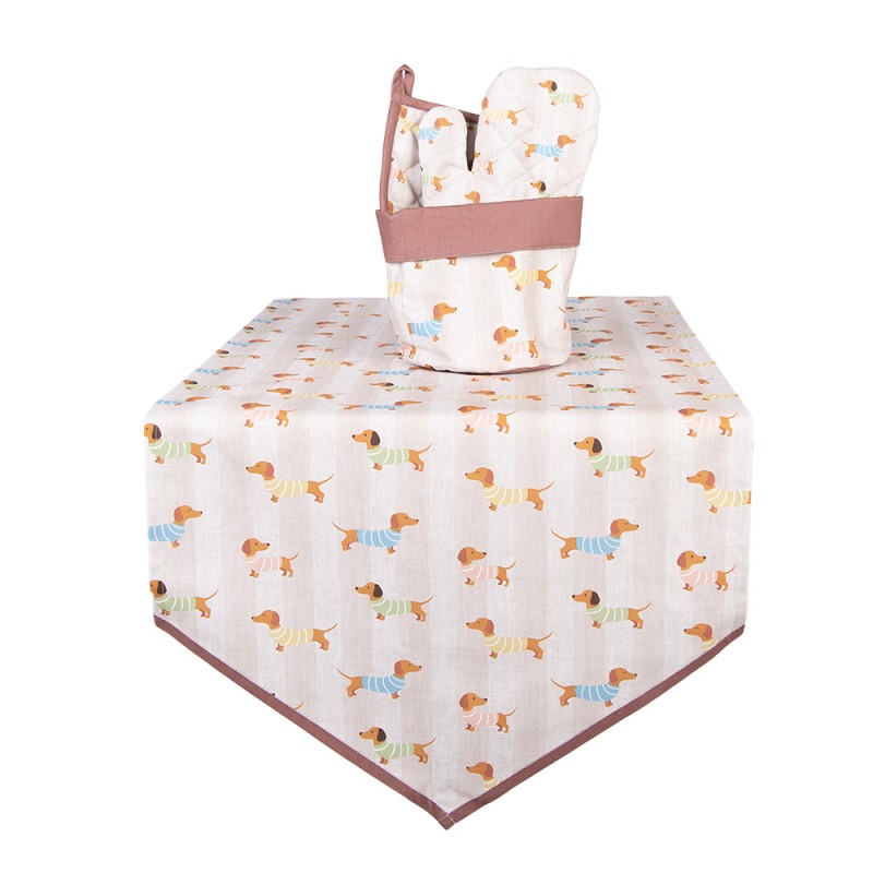 Clayre & Eef Bread Basket Ø 15x16 cm Beige Cotton