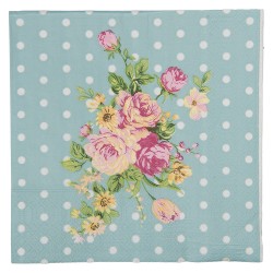 Clayre & Eef Serviettes Papier set de 20 33x33 cm Bleu Papier