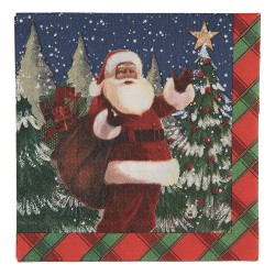 Clayre & Eef Servietten Papier 20er Set 25x25 cm Blau Papier