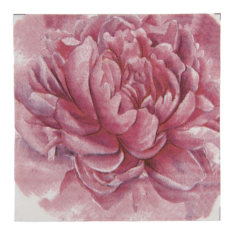 Clayre & Eef Servetten Papier Set van 20 33x33 cm Roze Papier