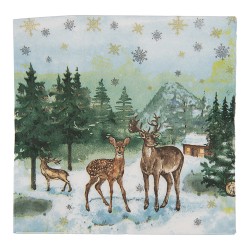 Clayre & Eef Serviettes Papier set de 20 33x33 cm Vert Papier