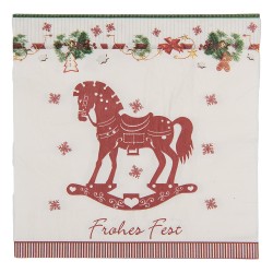 Clayre & Eef Serviettes Papier set de 20 33x33 cm Blanc Papier