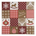Clayre & Eef Serviettes Papier set de 20 33x33 cm Rouge Papier