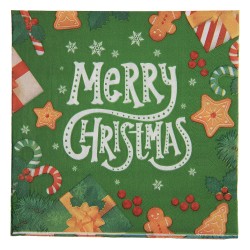 Clayre & Eef Serviettes Papier set de 20 33x33 cm Vert Papier