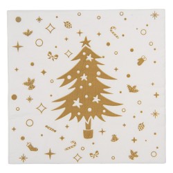 Clayre & Eef Serviettes Papier set de 20 33x33 cm Blanc Papier