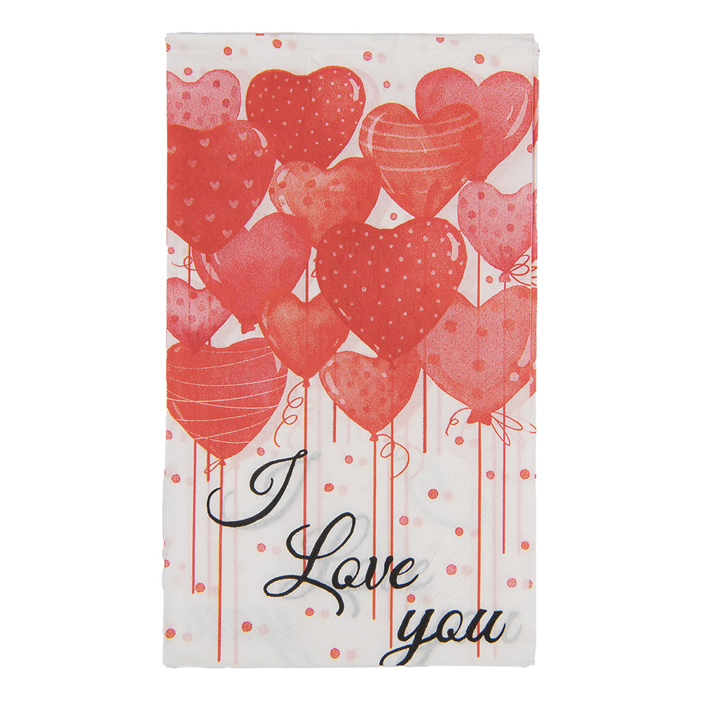 Clayre&Eef Servetten Papier Set van 20 33x40 cm Wit Papier
