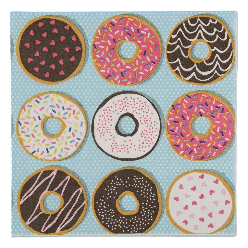 Clayre & Eef Tovaglioli Carta set di 20 33x33 cm Blu Carta