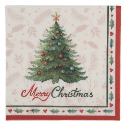 Clayre & Eef Serviettes Papier set de 20 33x33 cm Blanc Papier
