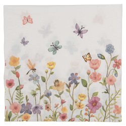 Clayre & Eef Tovaglioli Carta set di 20 33x33 cm Bianco Carta