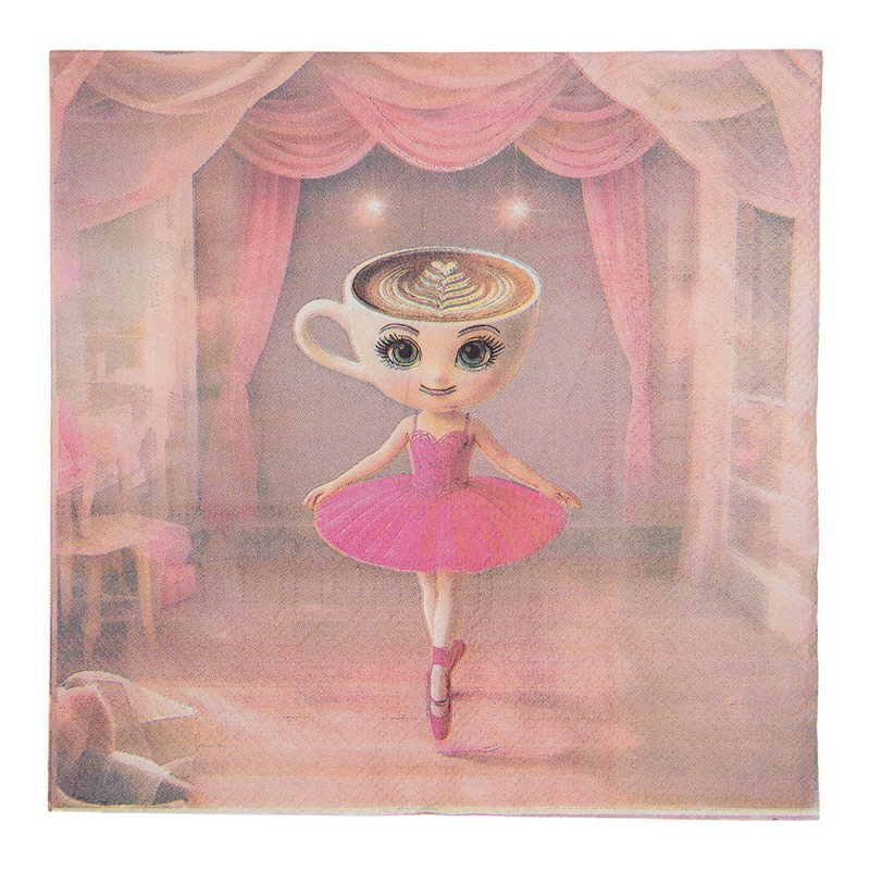 Clayre & Eef Servietten Papier 20er Set 33x33 cm Rosa Papier