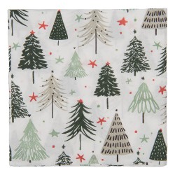 Clayre & Eef Servietten Papier 20er Set 33x33 cm Weiß Papier