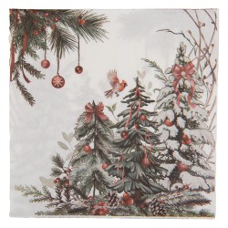 Clayre & Eef Napkins Paper Set of 20 33x33 cm White Paper
