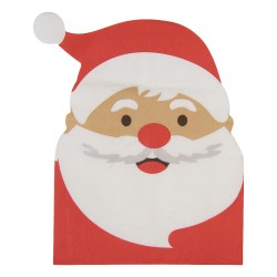 Clayre & Eef Serviettes Papier set de 20 Père Noël 33x33 cm Rouge Papier