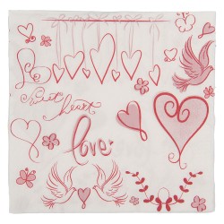 Clayre & Eef Tovaglioli Carta set di 20 33x33 cm Bianco Carta