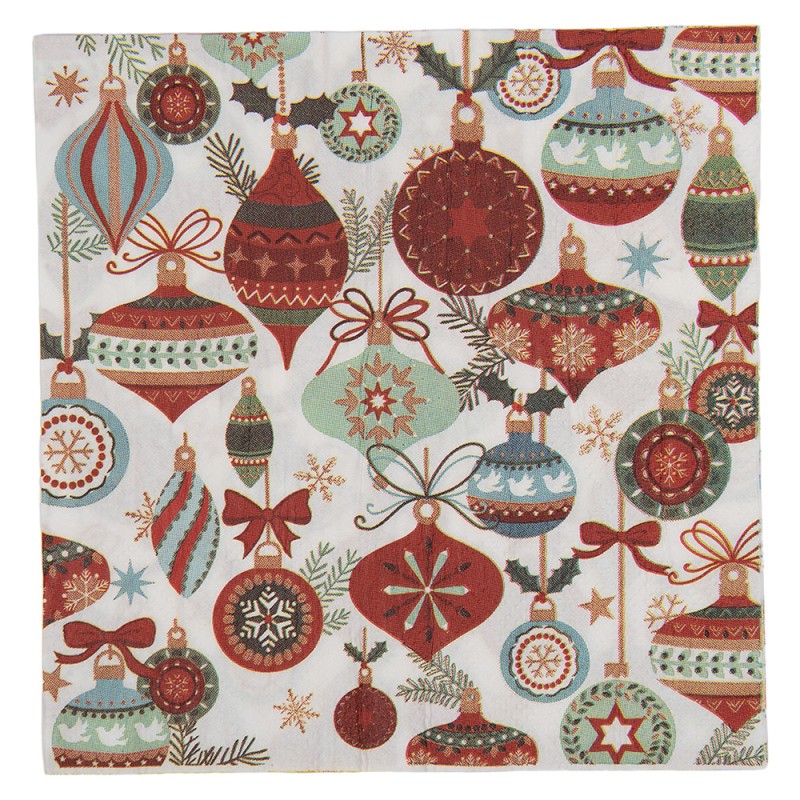 Clayre & Eef Serviettes Papier set de 20 33x33 cm Blanc Papier