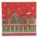 Clayre & Eef Serviettes Papier set de 20 33x33 cm Rouge Papier