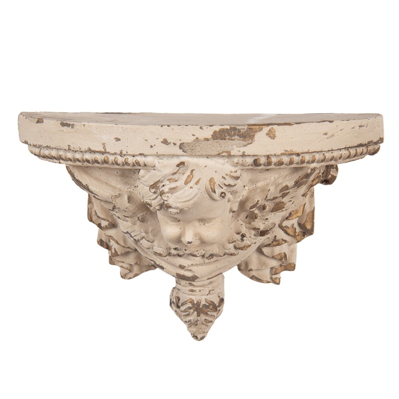 Clayre & Eef Wall Decoration 33x14x21 cm Beige Ceramic material