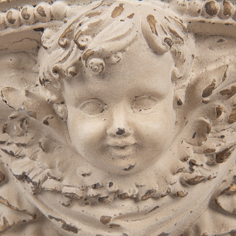 Clayre & Eef Wall Decoration 33x14x21 cm Beige Ceramic material