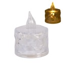 Clayre & Eef Waxinelichthouder met LED 4x5 cm Transparant Kunststof